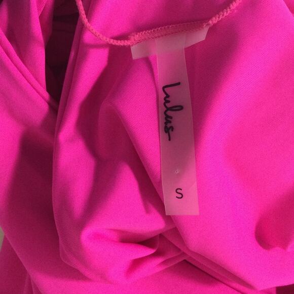 LULU'S SZ S Paradise Forever Hot Pink Cutout Cheeky One-Piece Swimsuit NEW 0B1 - Picture 8 of 8